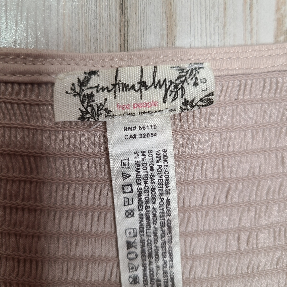 Intimately Free People Smokin and Rockin Light Blush Bodysuit EUC Size Large - Picture 2 of 11